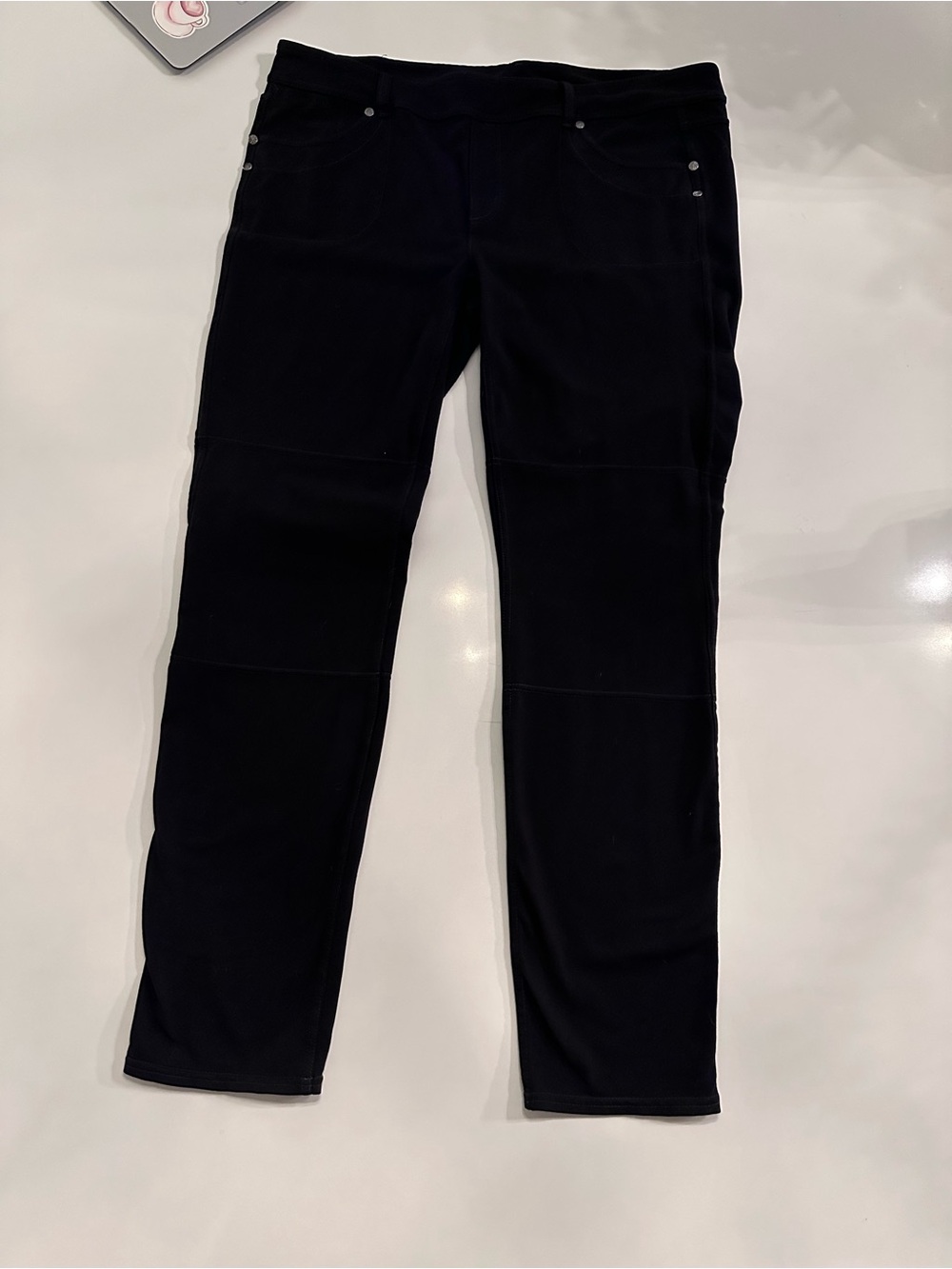 610AW - Athleta Black Stretch Moto Style Pants Size 1X